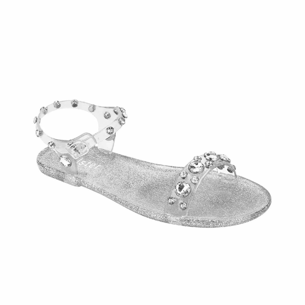 Holster Women's Glitz Strappy Sandals in Clear Glitter Holster Fashion