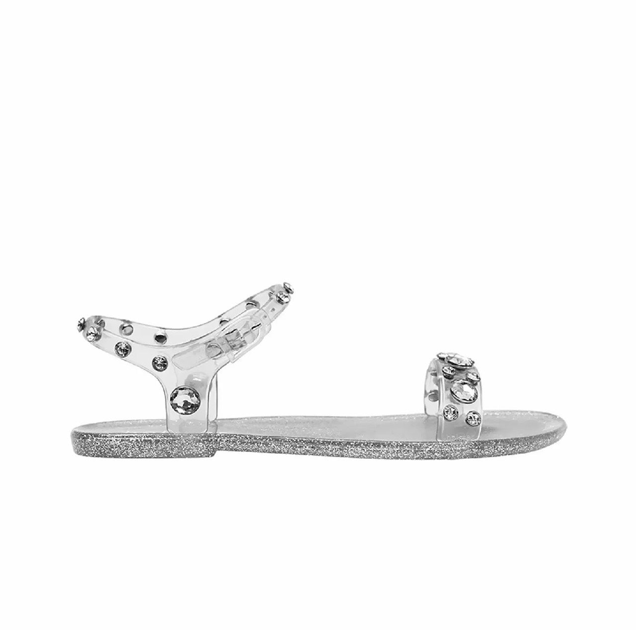 Holster Women's Glitz Strappy Sandals in Clear Glitter Holster Fashion
