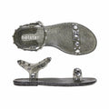 Holster Women's Glitz Strappy Sandals in Clear Pewter Glitter Holster Fashion